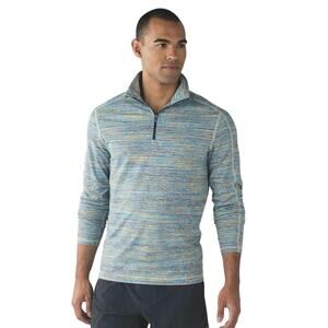 Lululemon Mens S ? Surge Warm 1/2 Zip in Space Dye Camo Deep Navy Alberta Lake